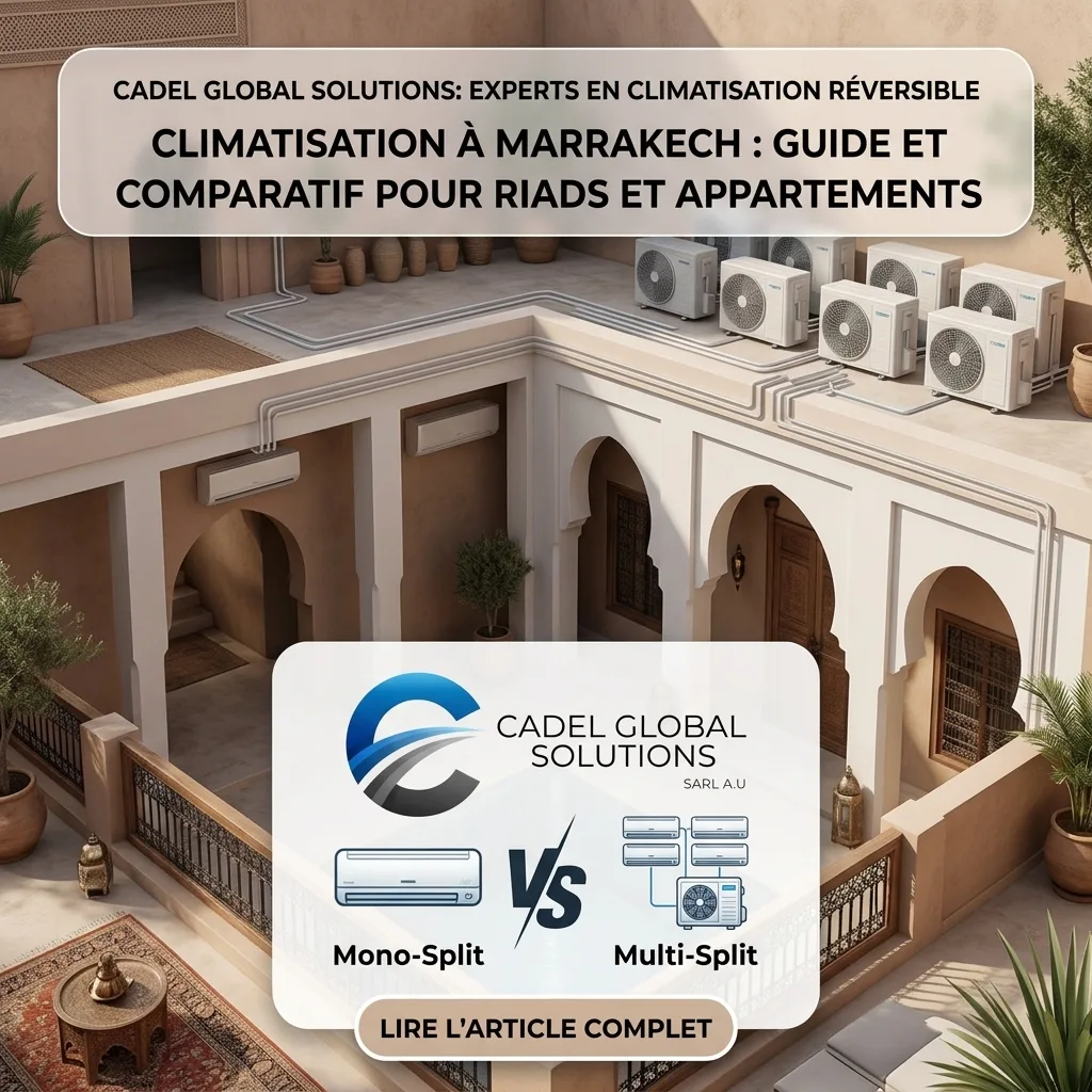 Installation professionnelle de climatisation à Marrakech dans un riad traditionnel