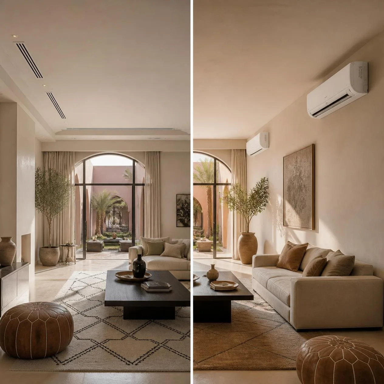 Comparatif climatiseur gainable vs split dans une villa contemporaine à Marrakech