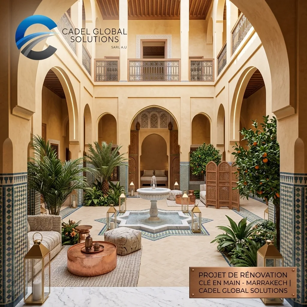 Projet de rénovation clé en main Marrakech réalisé par CADEL Global Solutions